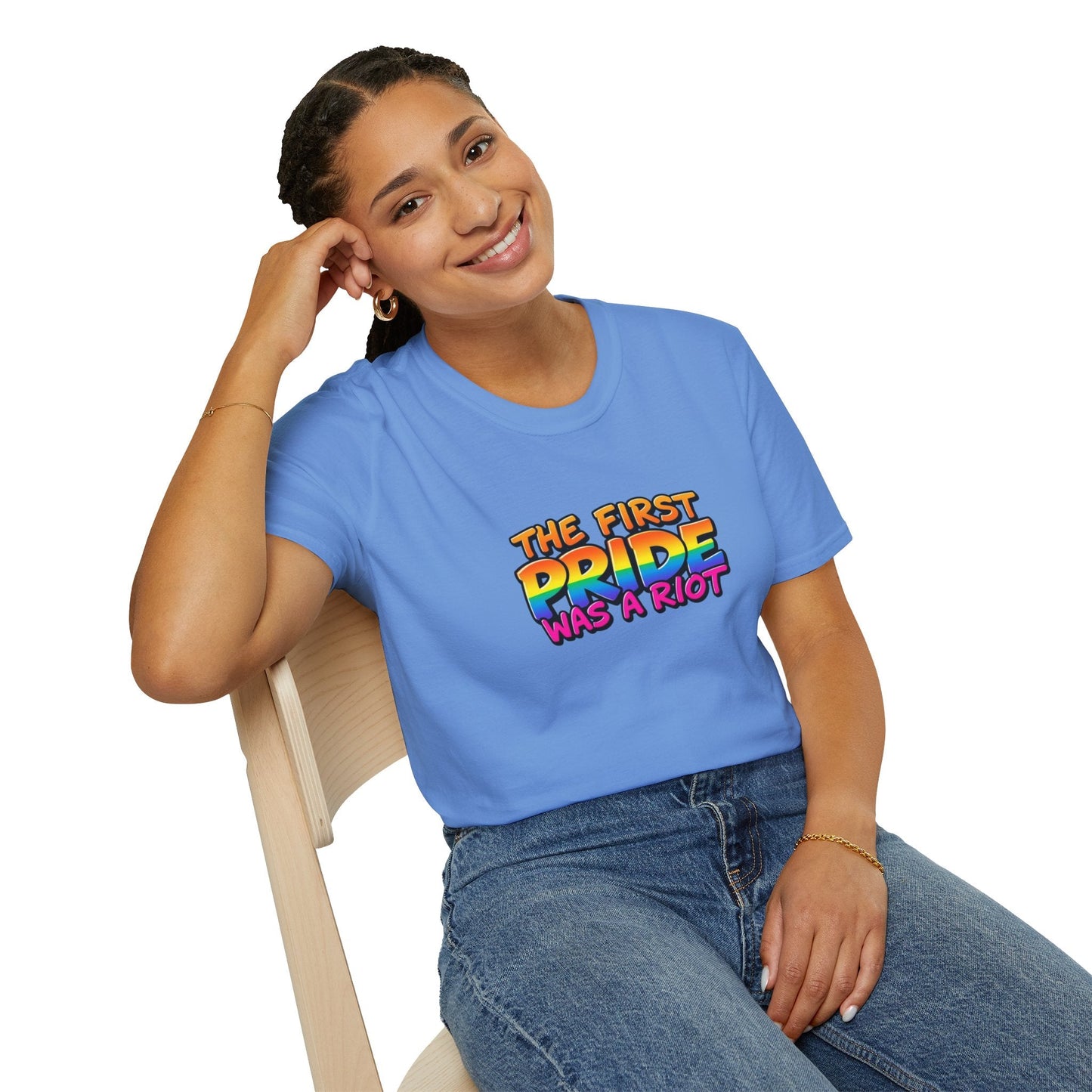 The First Pride Was A Riot Unisex softstyleTee