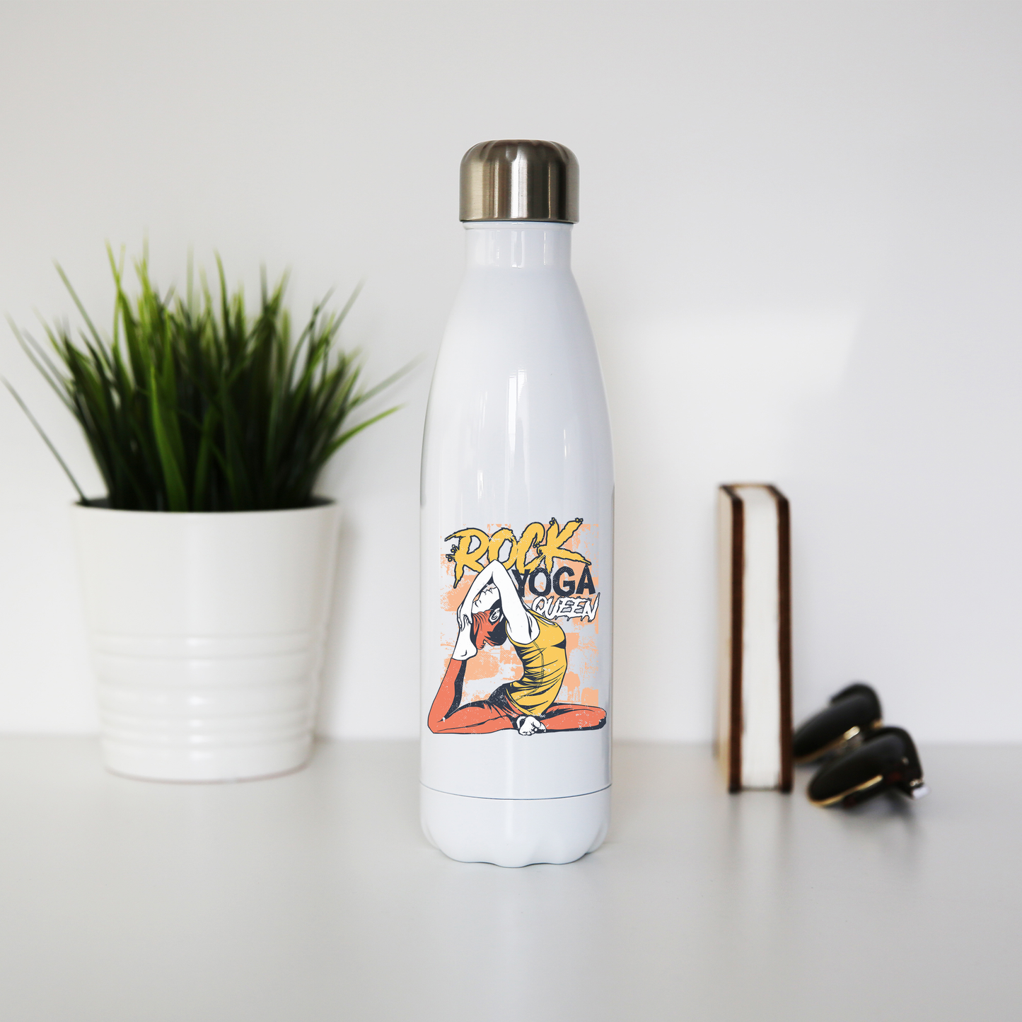 Rock yoga queen water bottle stainless steel reusable