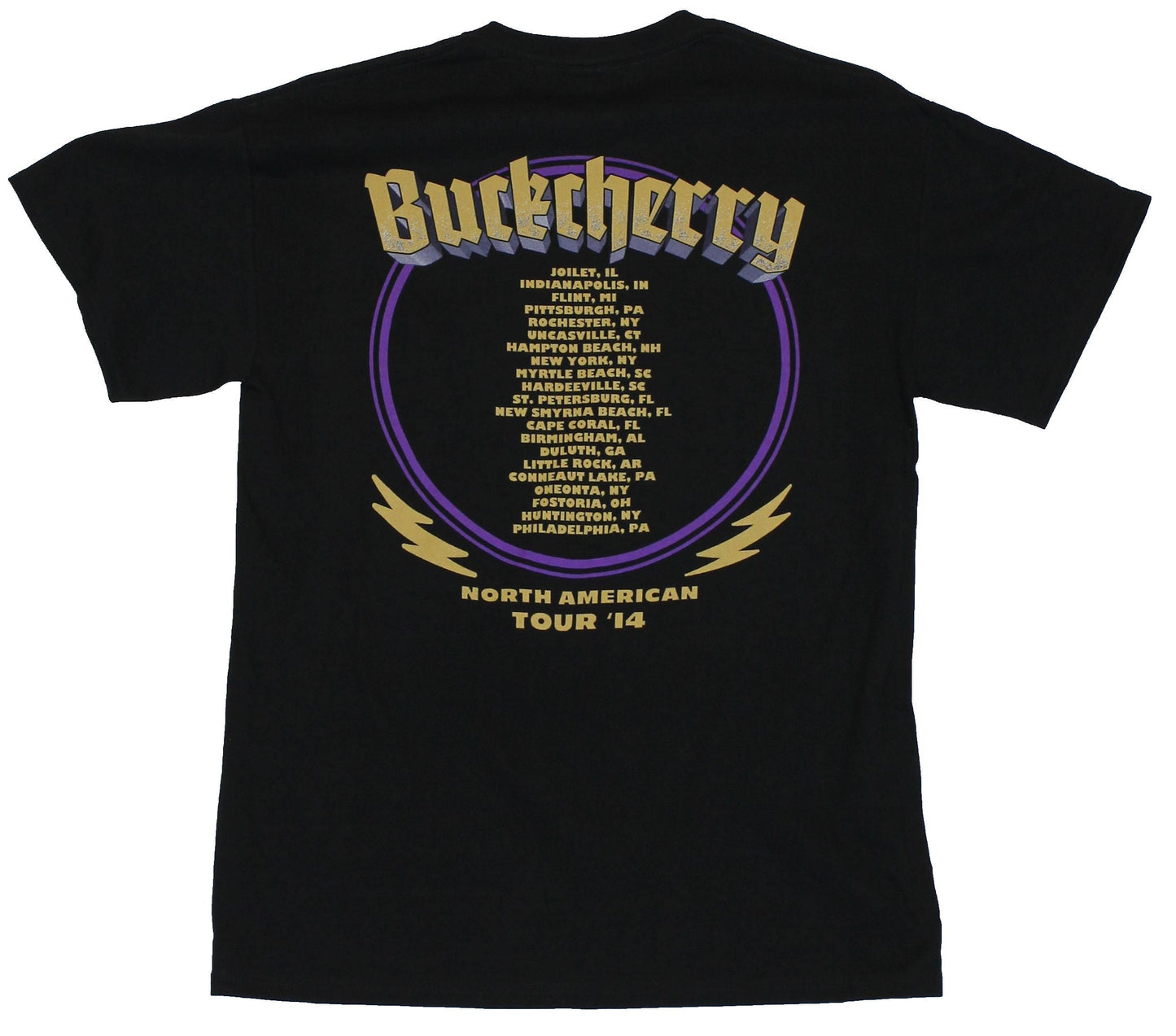 Buckcherry Mens T-Shirt - 2014 North American Tour Circle Image