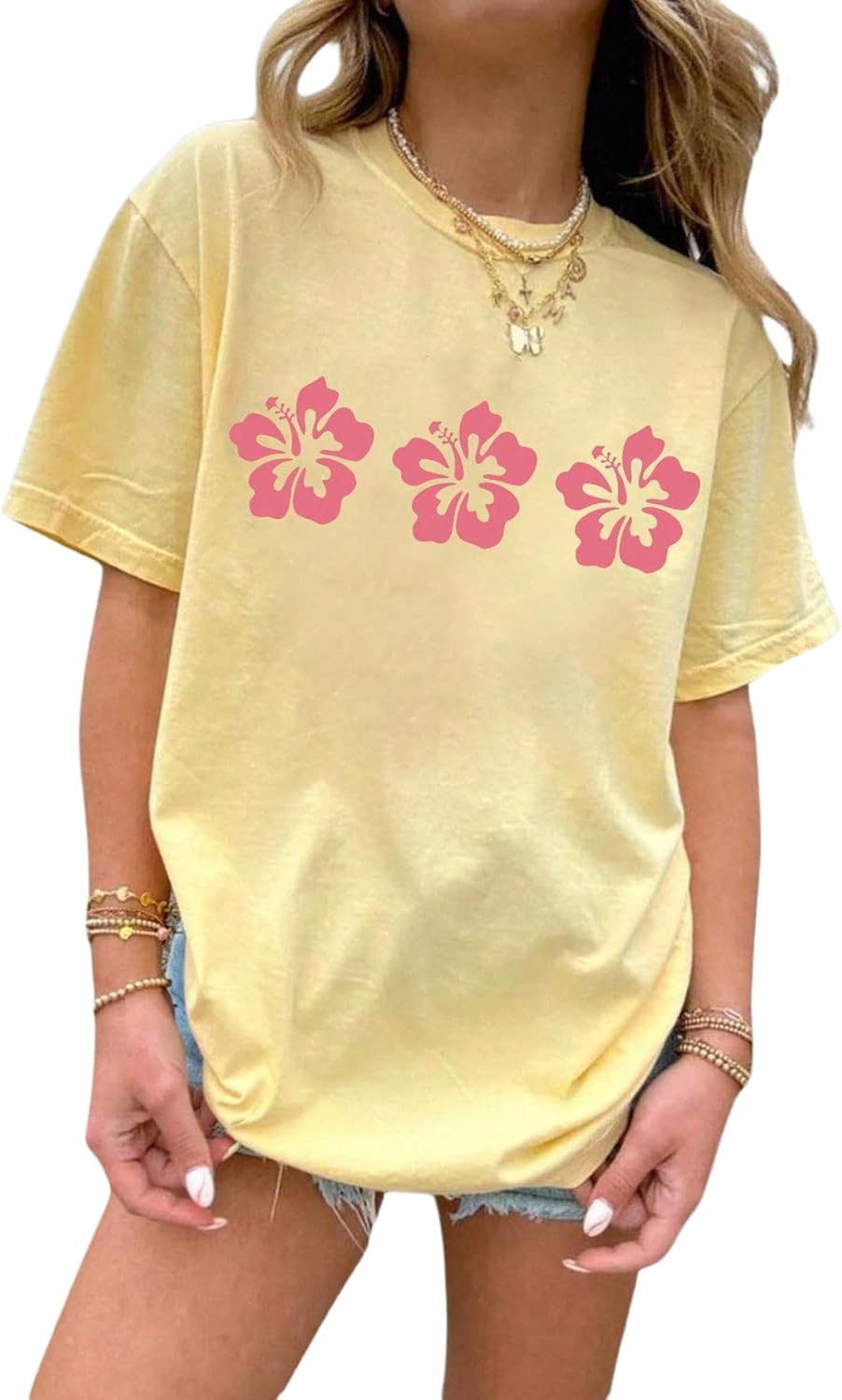 Girl's Cherry Leopard Shirt Short Sleeve Loose Cute Summer T Shirt Trendy Aesthetic Baggy Tops