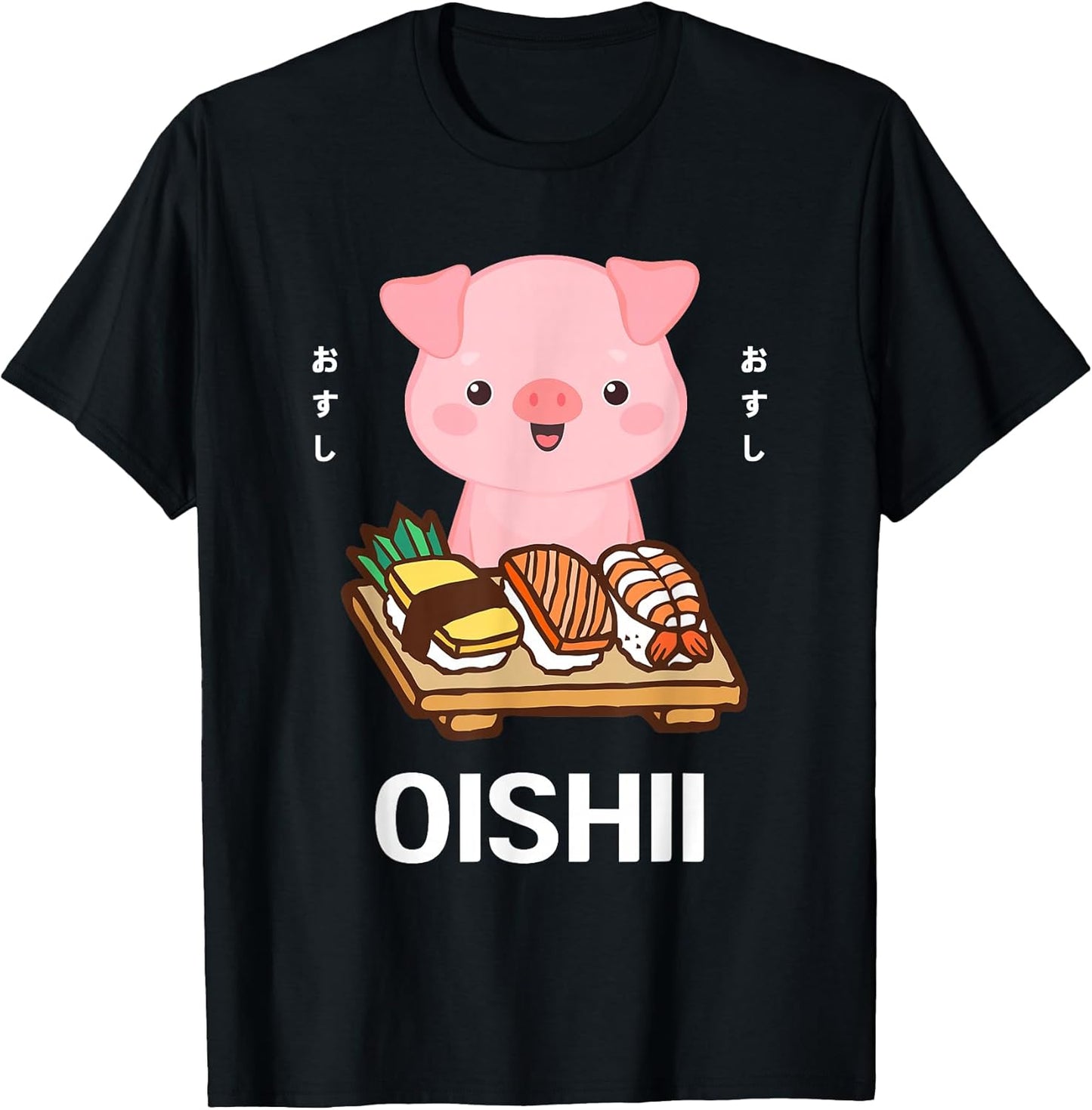 Cute Pig Eats Sushi Japanese Food Lover