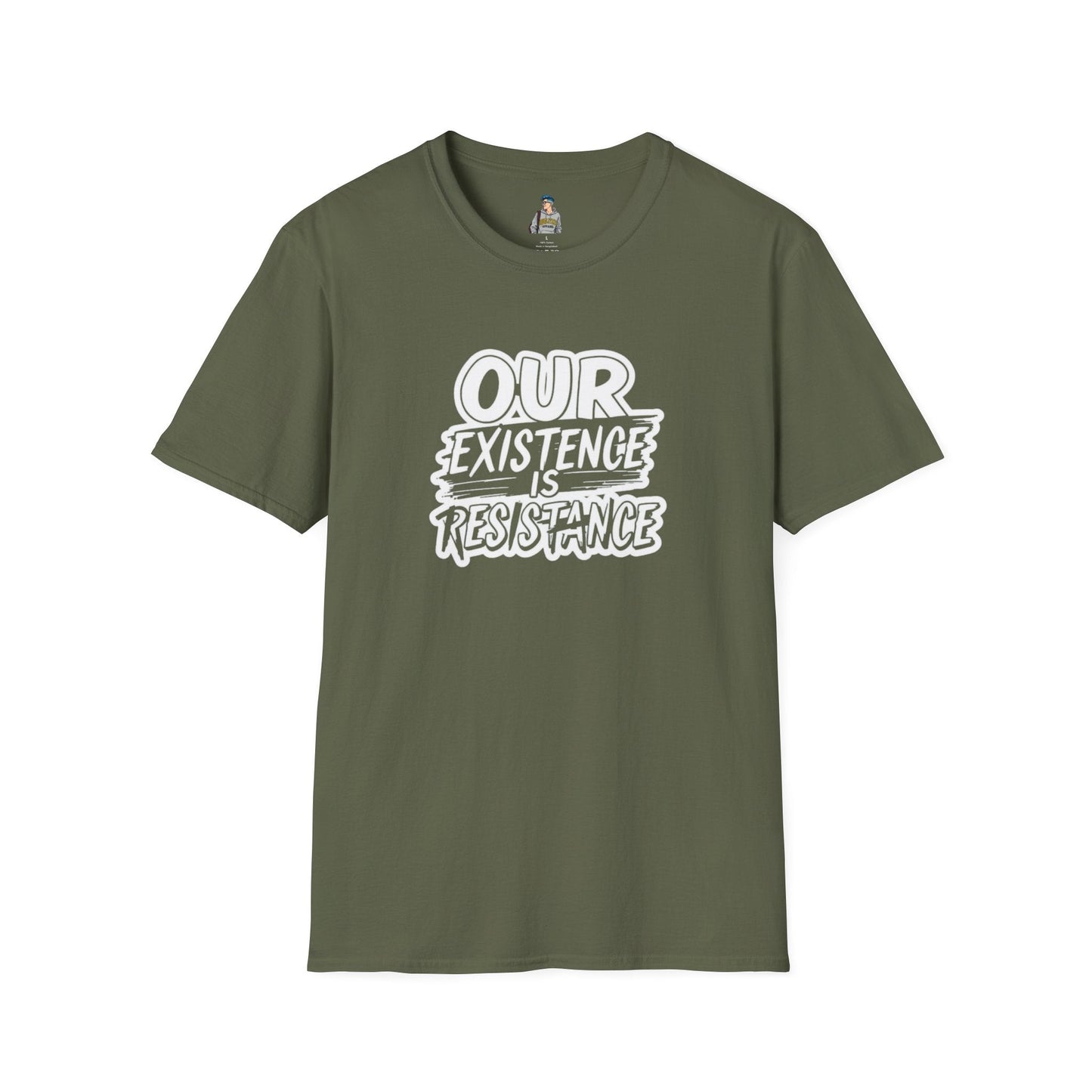 Unisex Softstyle T-Shirt - "Our Existence is Resistance" - Motivational Tee for Activists, Casual Wear, Gift for Change-makers