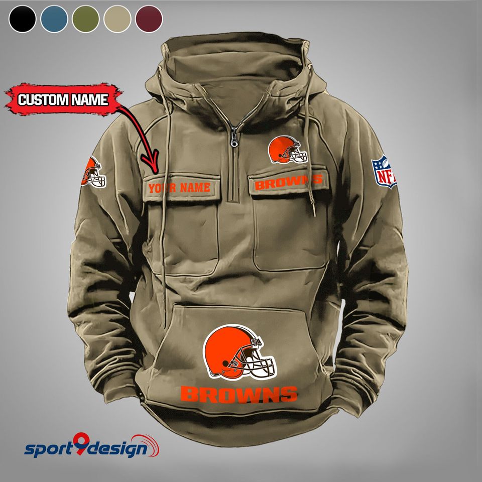 Cleveland Browns Custom Cargo Hoodie, Gift For Fan