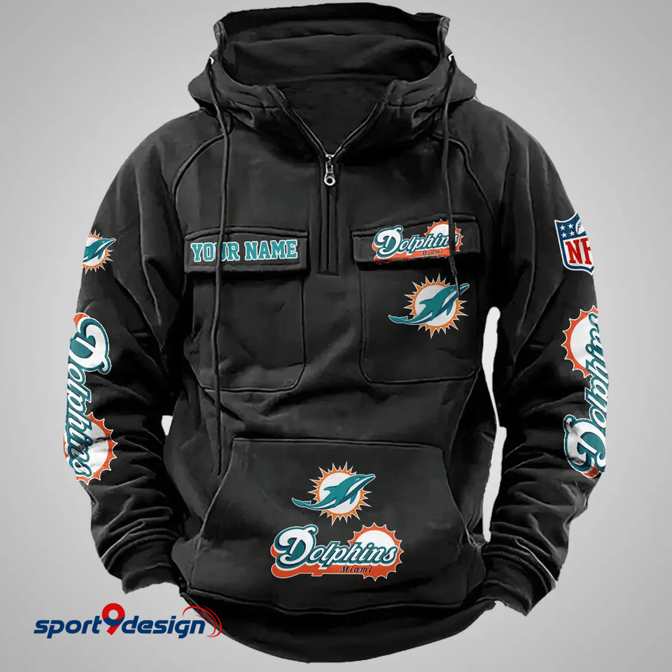 Miami Dolphins Custom Cargo Hoodie, Gift For Fan