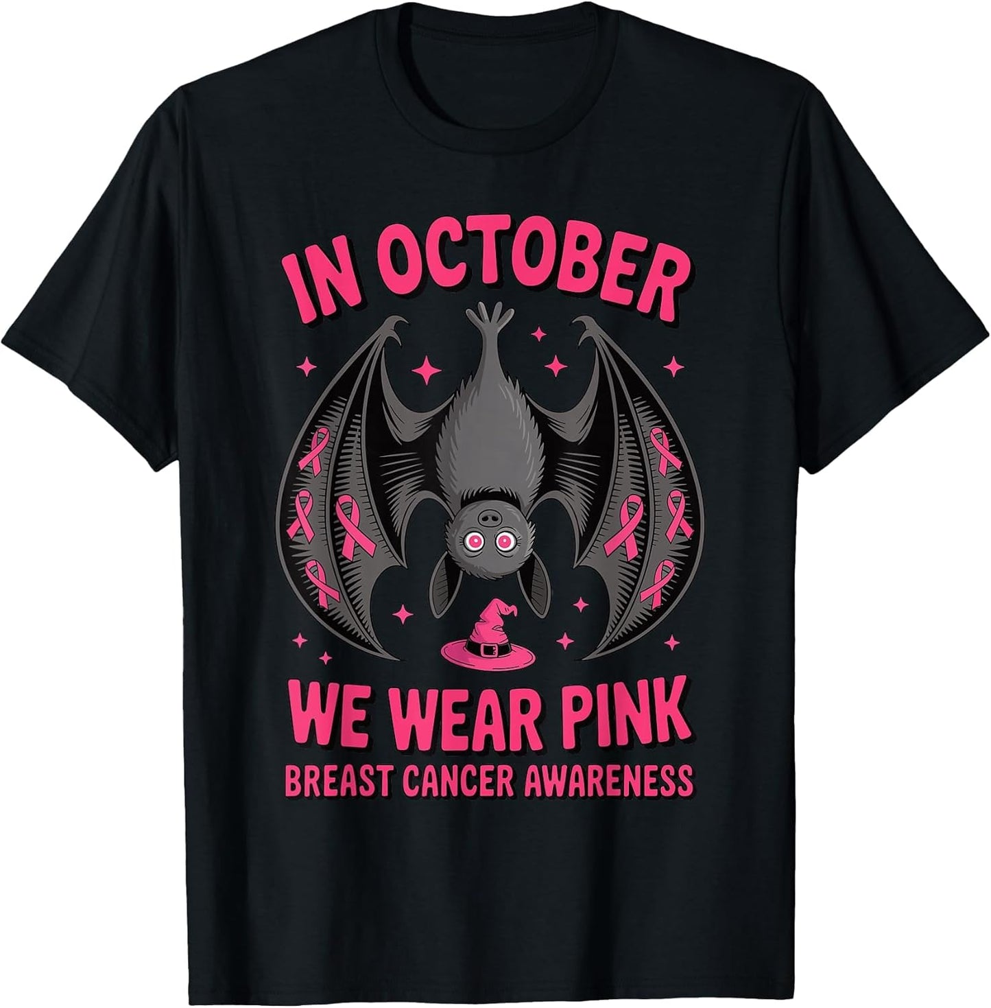 Cute Bat Pink Ribbon Awareness Merch.