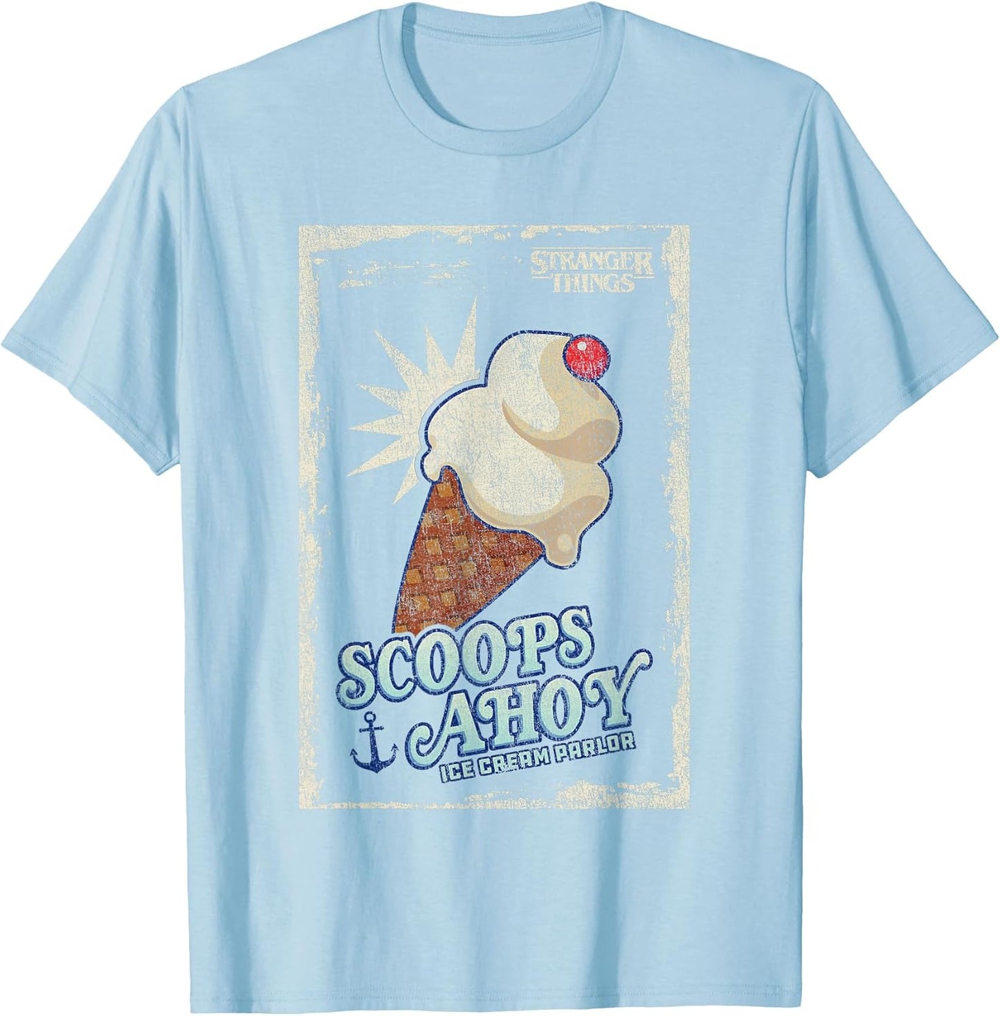 Scoops Ahoy Ice Cream Cone Vintage Poster T-Shirt