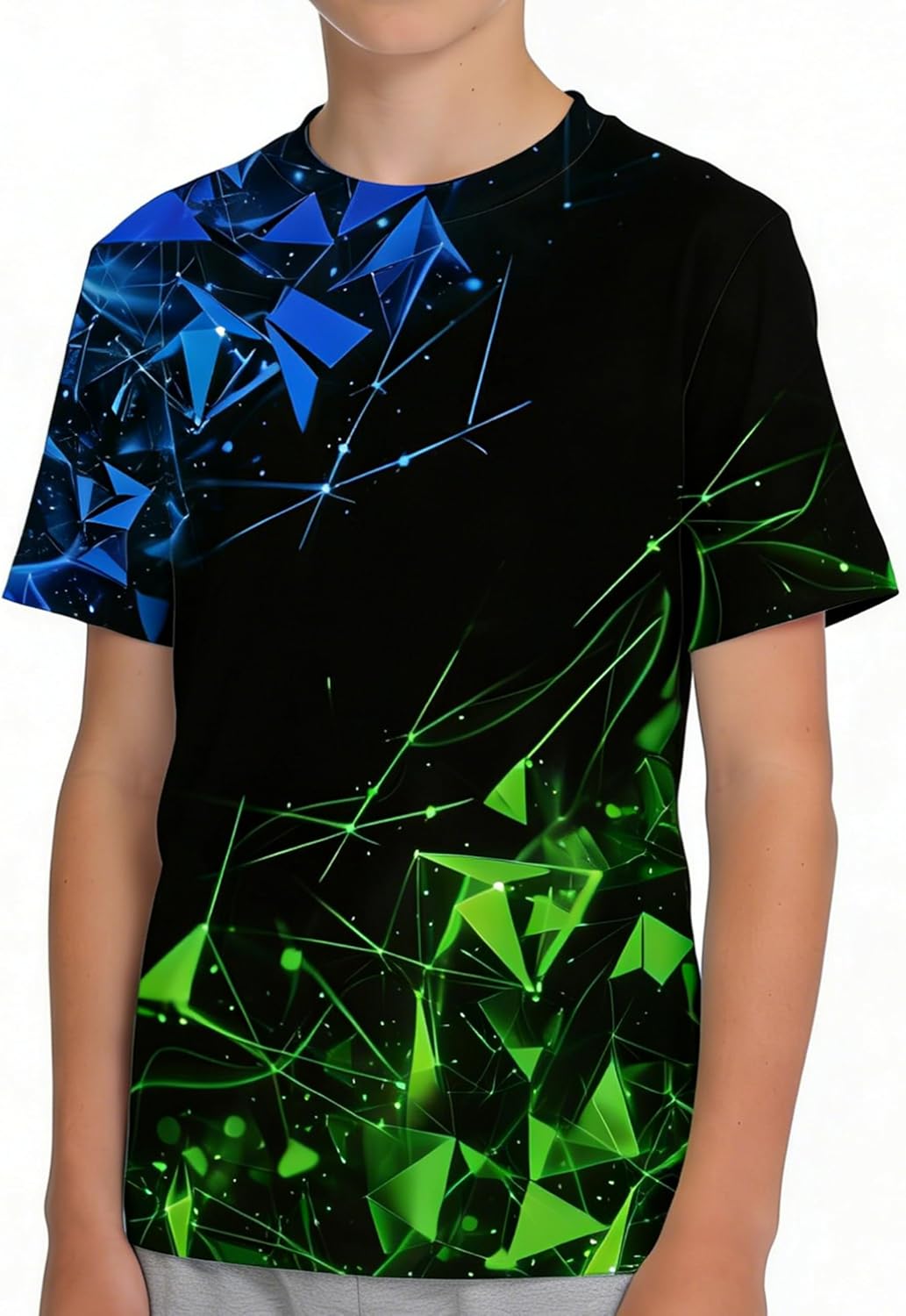 Boys Athletic T-Shirt Dry Fit - Moisture Wicking Crew Neck Rash Guard Tees for Soccer, Gym, Sports, Size 7-14