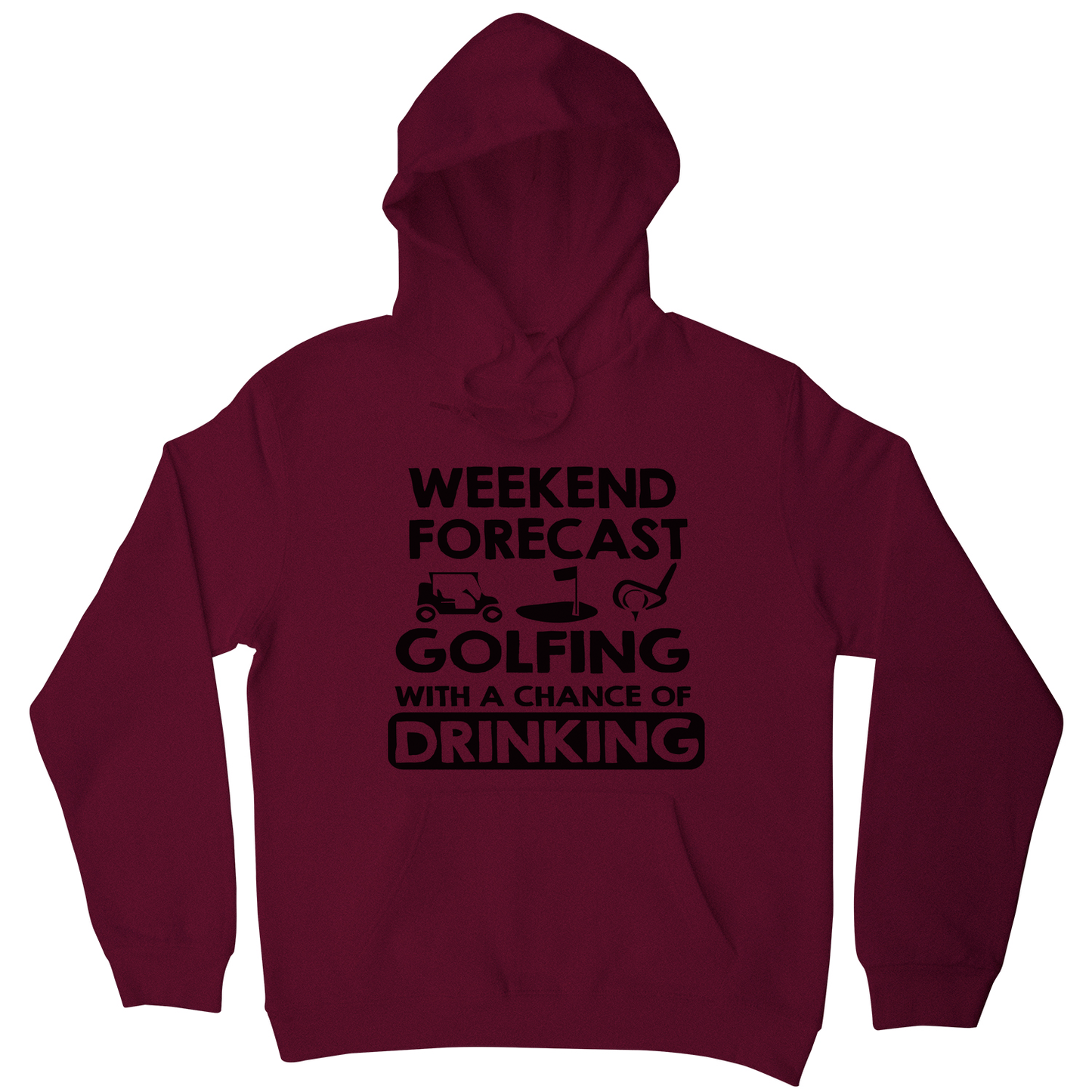Weekend forcast golfing funny golf drinking hoodie