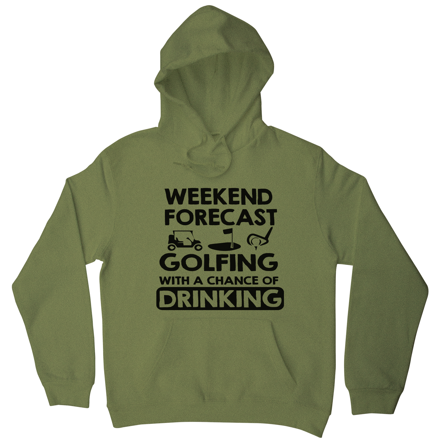 Weekend forcast golfing funny golf drinking hoodie
