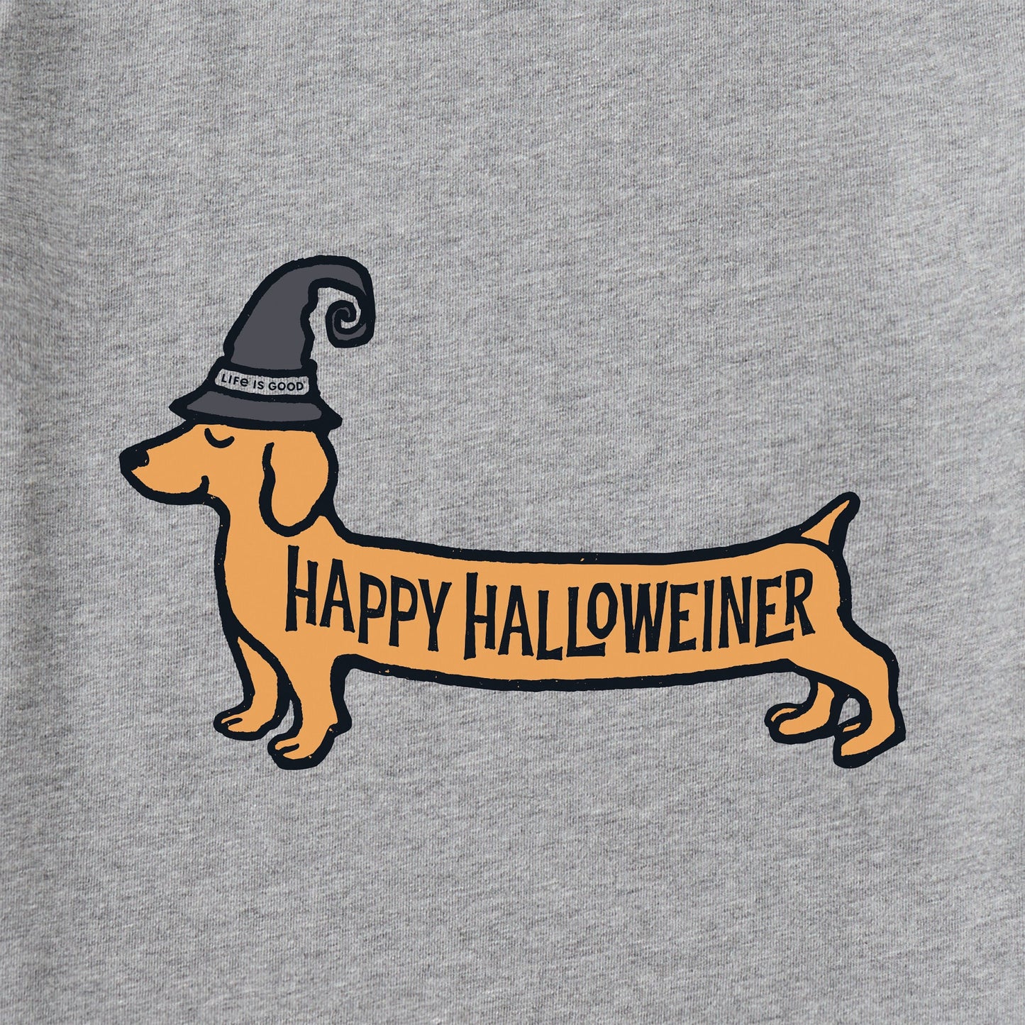 Men's Happy Halloweiner Long Sleeve Crusher Tee