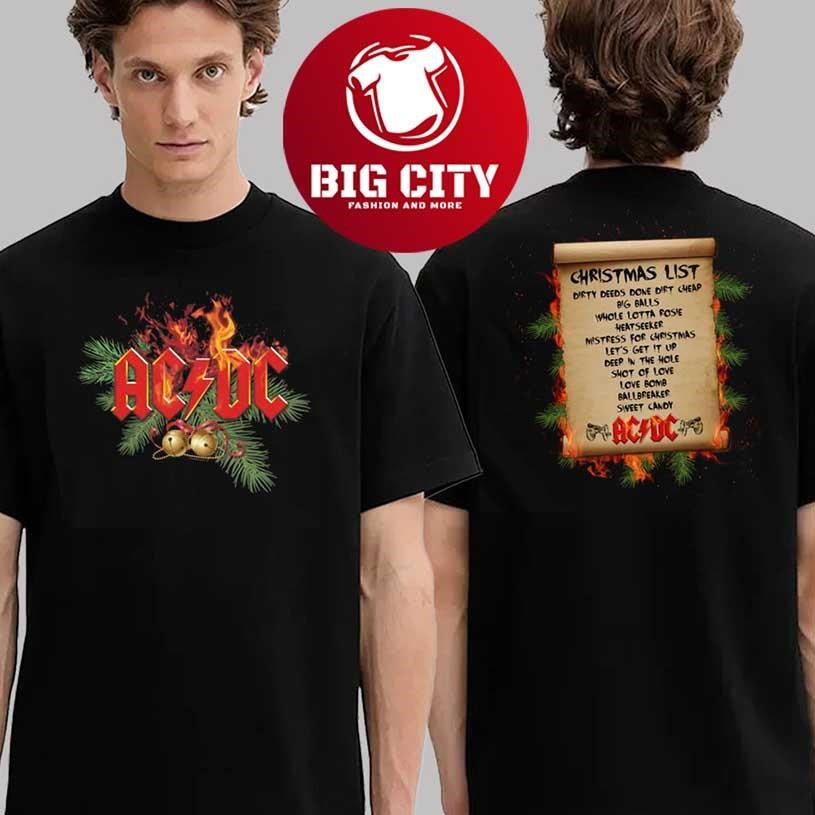 ACDC 2025 Holiday Christmas Wish List Two Sided Shirt