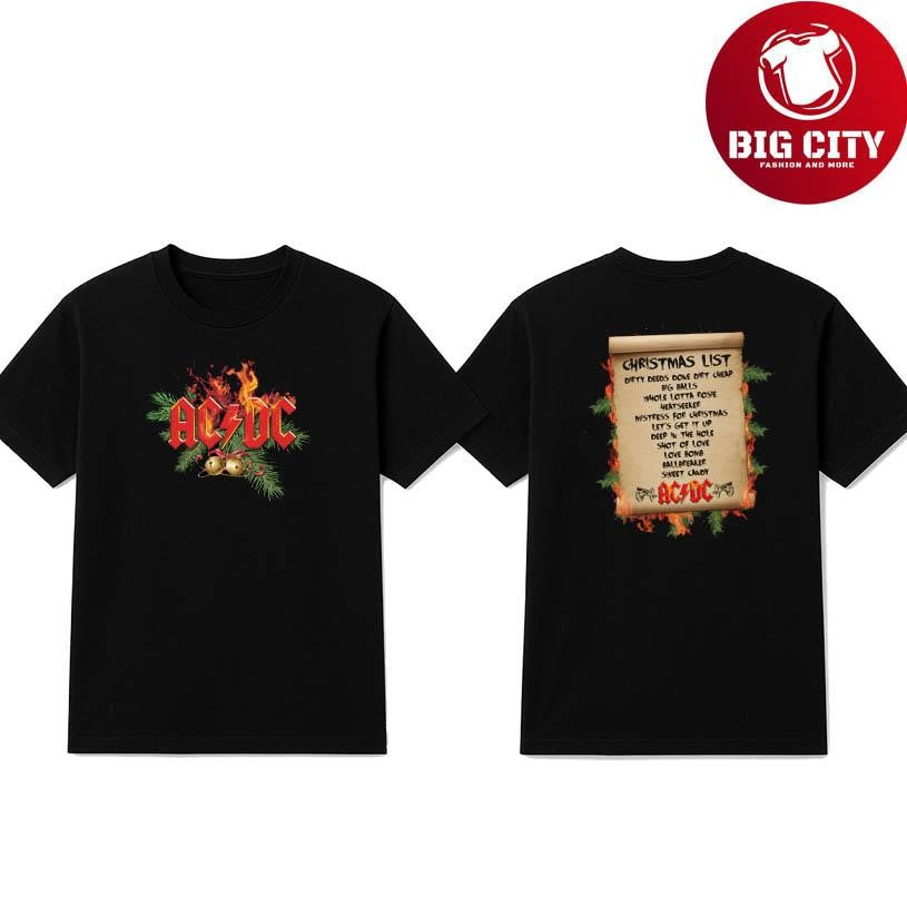 ACDC Holiday Rock Band 2025 Two Sided Shirt