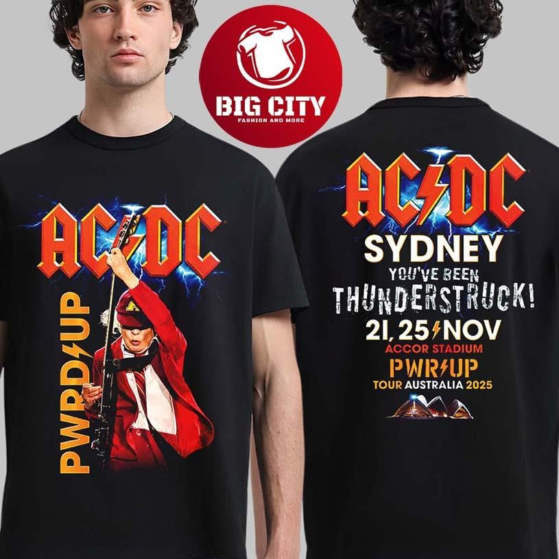 ACDC Sydney PWR UP Tour 2025 Australia Two Sided Shirt