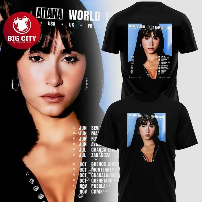 AITANA Cuarto Azul World Tour Two Sided Shirt