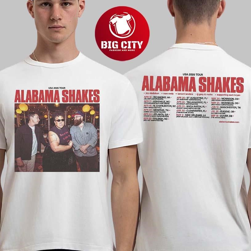 Alabama Shakes USA 2026 Spring Tour Schedule Dates Two Sided Shirt