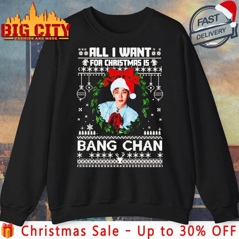 All I Want For Christmas Is Bang Chan ugly christmas shirt