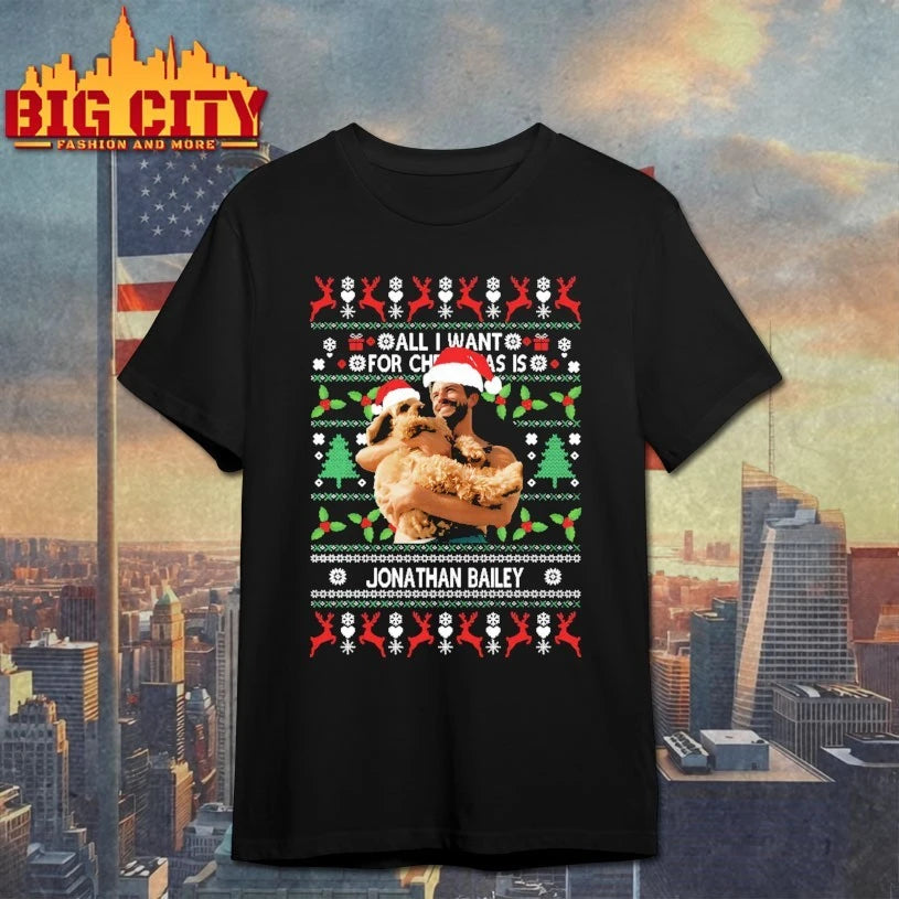 All I Want for Christmas Is Jonathan Bailey & Dog Xmas Ugly christmas shirt