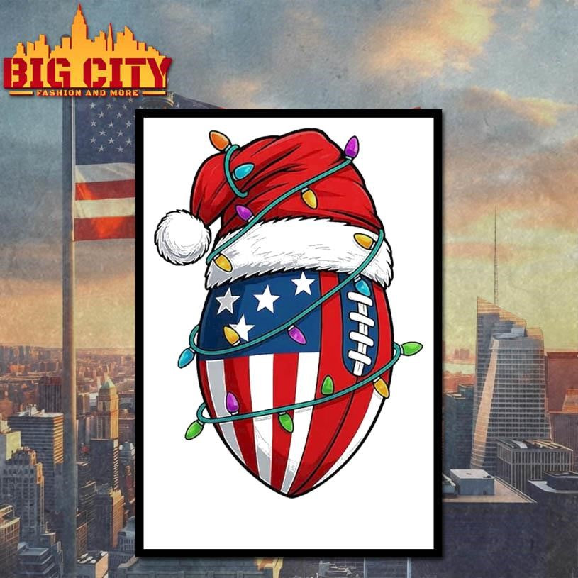 American Flag Football Christmas Shirt