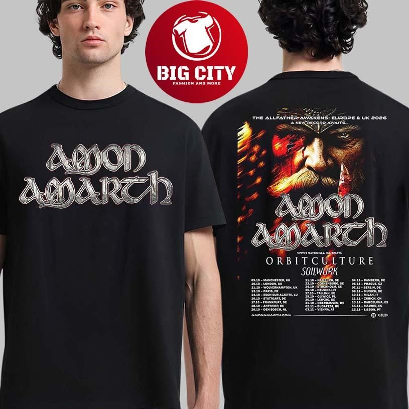 Amon Amarth A New Record Awaits Schedule Dates Tour 2026 Two Sided Shirt