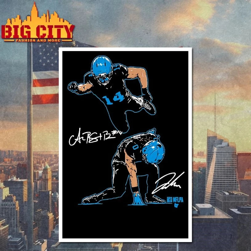 Amon-Ra St. Brown & Jahmyr Gibbs Superheroes signatures shirts