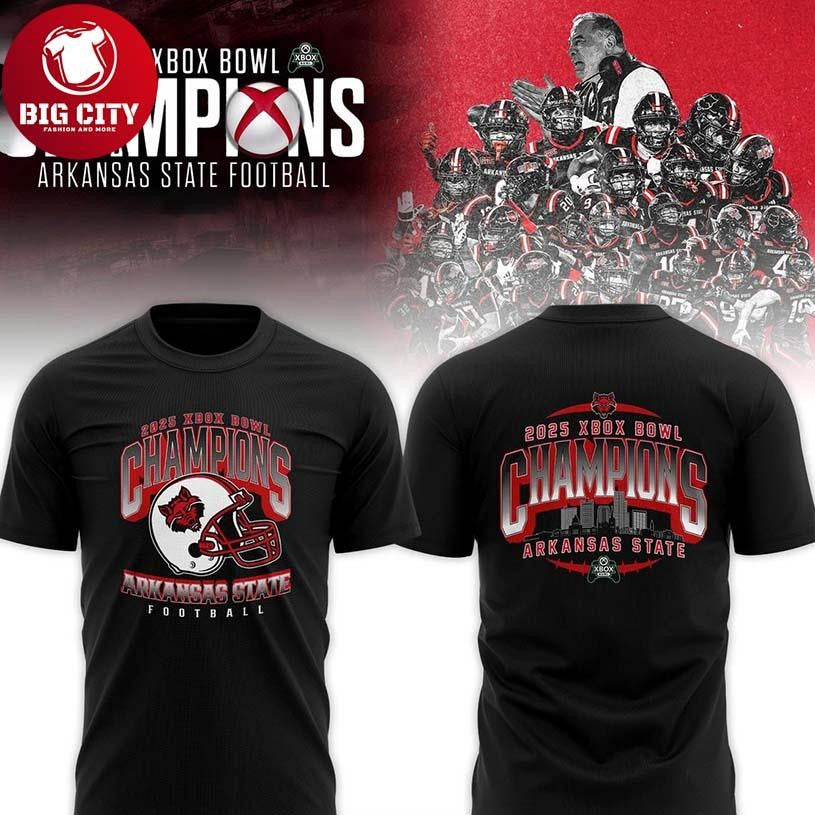 Arkansas State Red Wolves Xbox Bowl 2025 Champions Two Sided Shirt