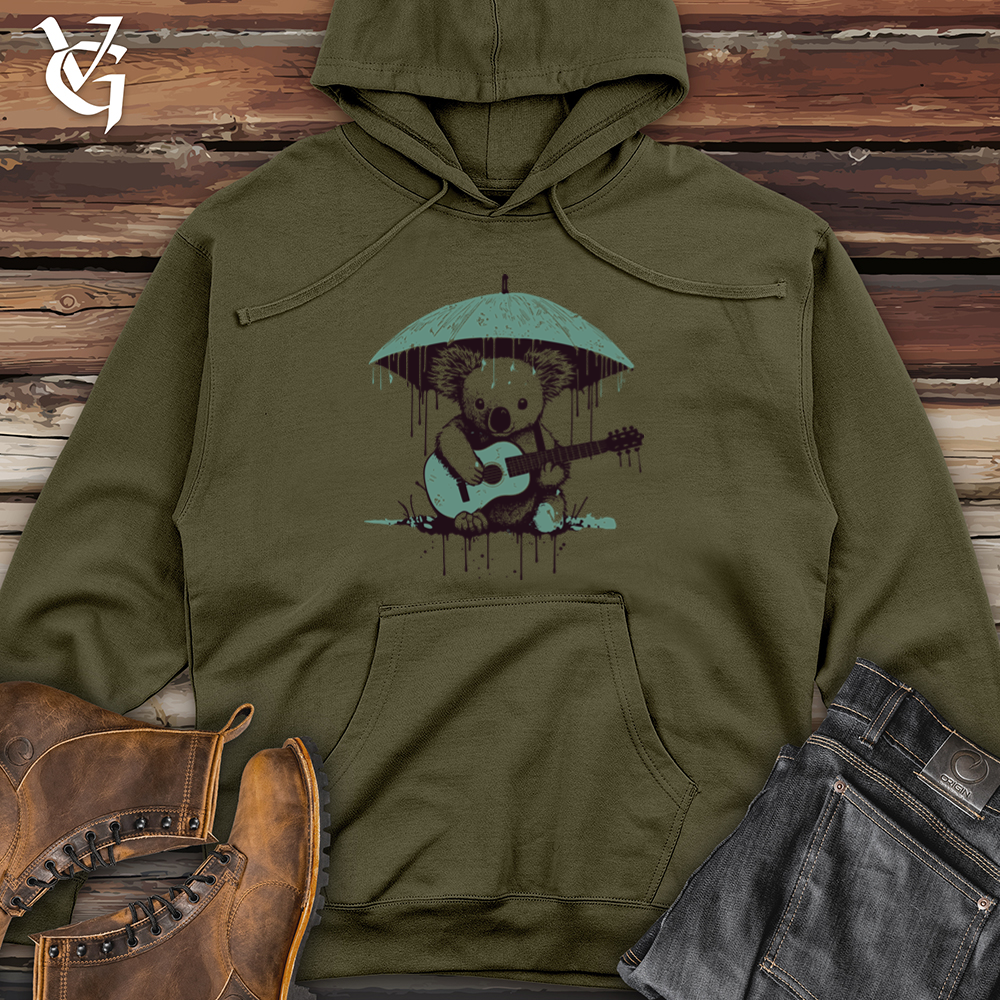 Vintage Rainy Day Koala Midweight Hooded Sweatshirt