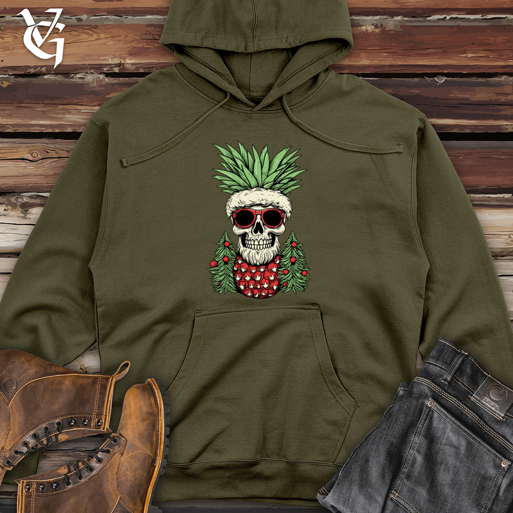 Retro Santa Pineapple Midweight Hooded Sweatshirt