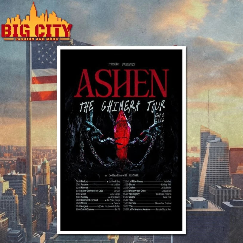 Ashen Band The Chimera 2026 Tour Poster shirt