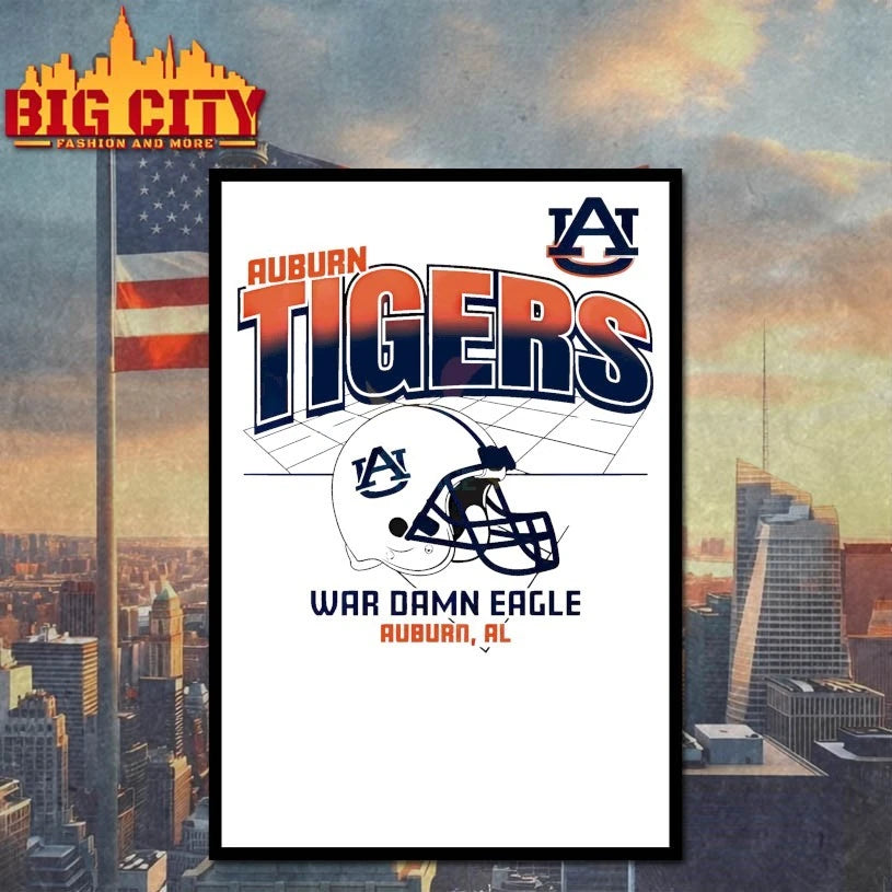 Auburn Tigers Football Helmet Grid War Damn Eagle Shirt