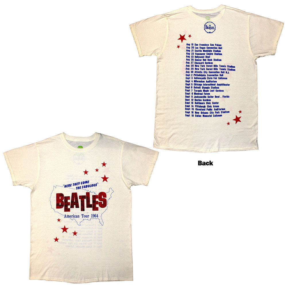 The Beatles T-Shirt: American Tour '64 (Natural) (Back Print)