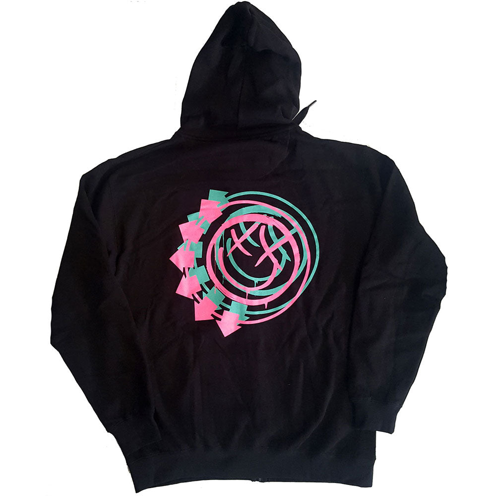 Blink-182 Unisex Zipped Hoodie: Double Six Arrow Smile (Back Print)