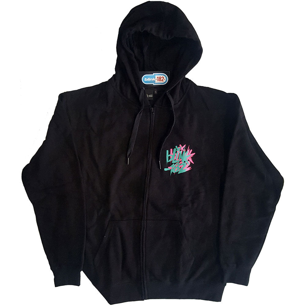Blink-182 Unisex Zipped Hoodie: Double Six Arrow Smile (Back Print)