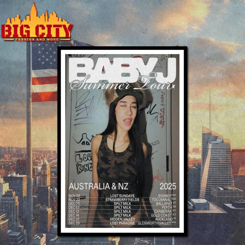 Baby J Summer Tour Australia x NZ 2025 Poster Shirt