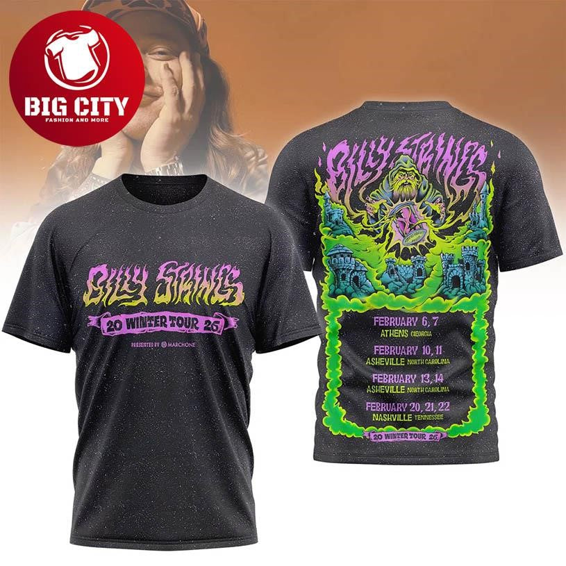 Billy Strings 2025 Winter Tour Style Concert Dates Two Sided Shirt
