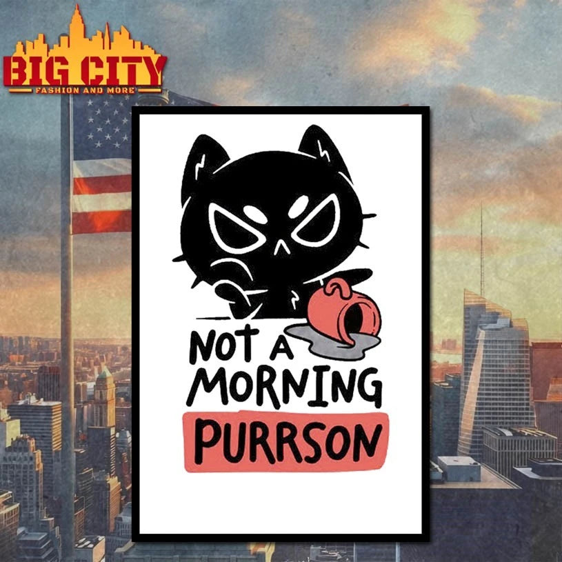 Black Cat Not A Morning Purrson shirt