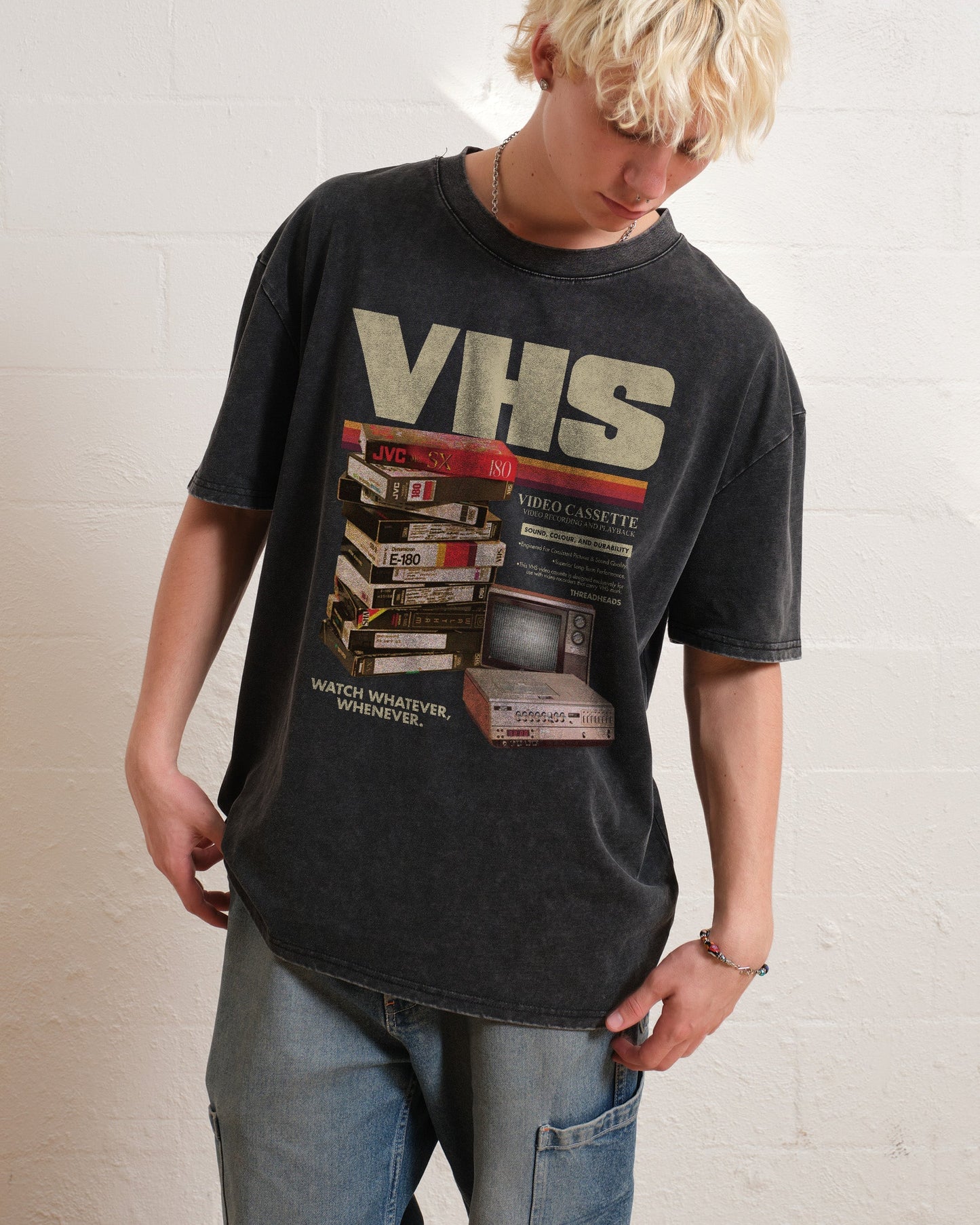 Vintage VHS Tapes Oversized Tee