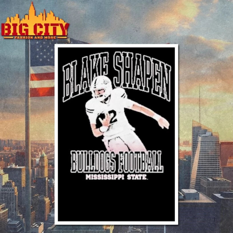 Blake Shapen Mississippi State Bulldogs Illustrated Player Shirt