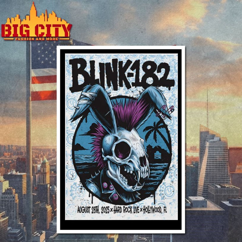 Blink 182 August 28 2025 Hard Rock Live In Hollywood FL Poster Shirts