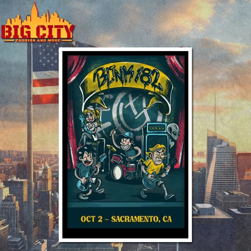 Blink 182 Sacramento Tour On October 2 2025 Poster Shirts