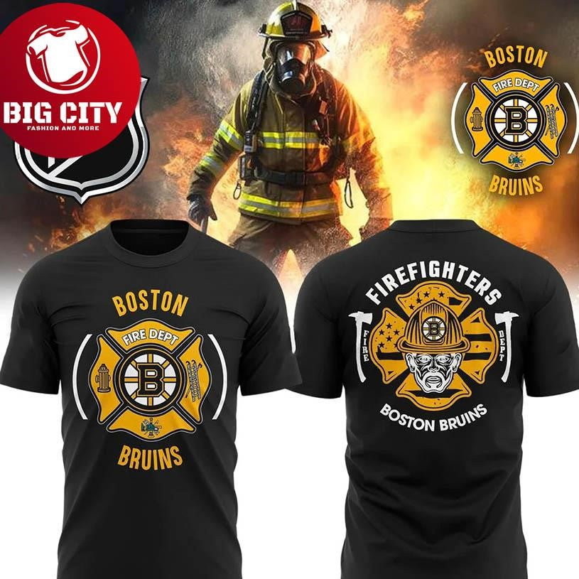 Boston Bruins Firefighter Appreciation Night 2025 Two Sided Shirt