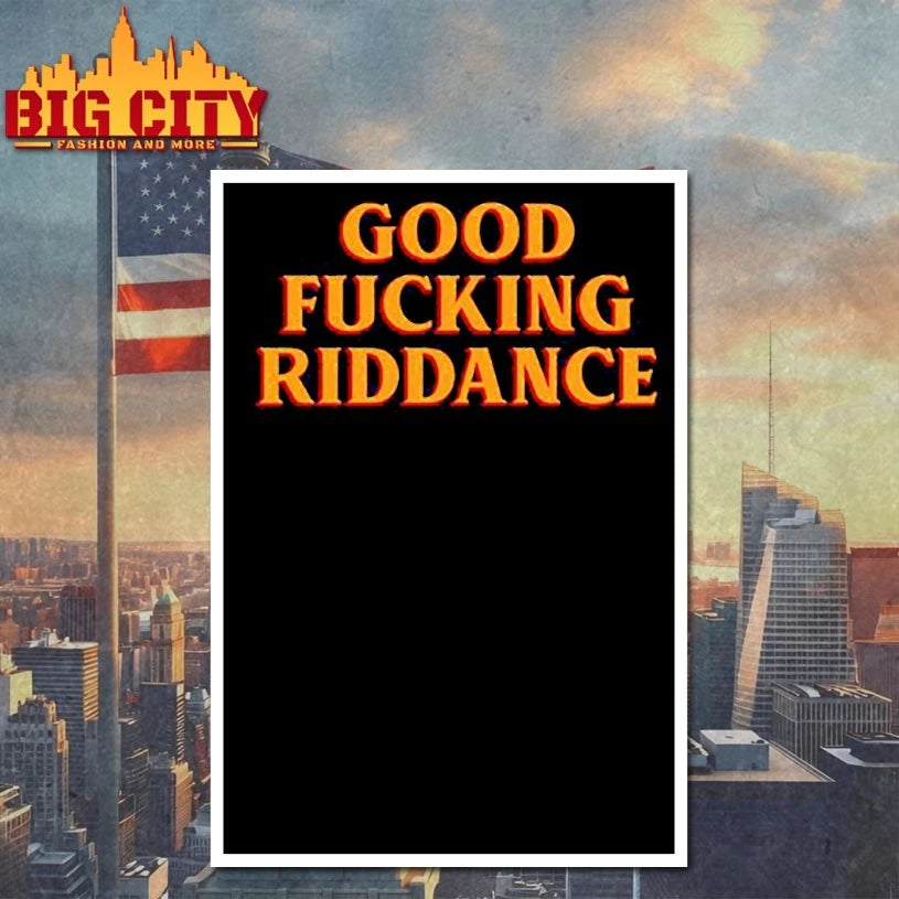 Brad Lander Wearing Good Fucking Riddance shirt