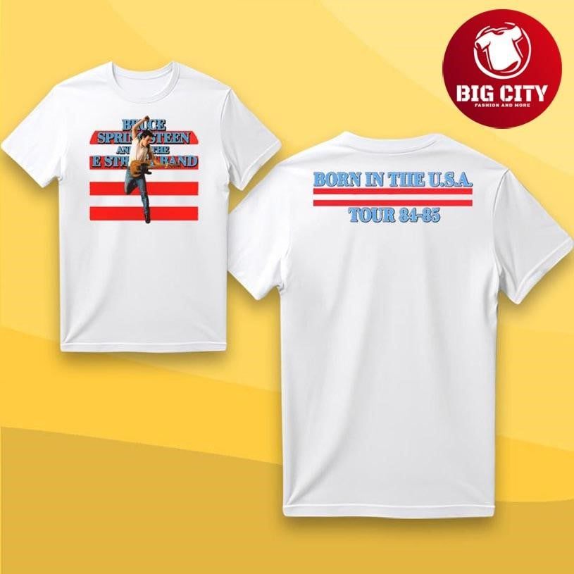 Bruce Springsteen & The E Street Band Retro Born In The U.S.A. Tour 84-85 Two Sided Shirt