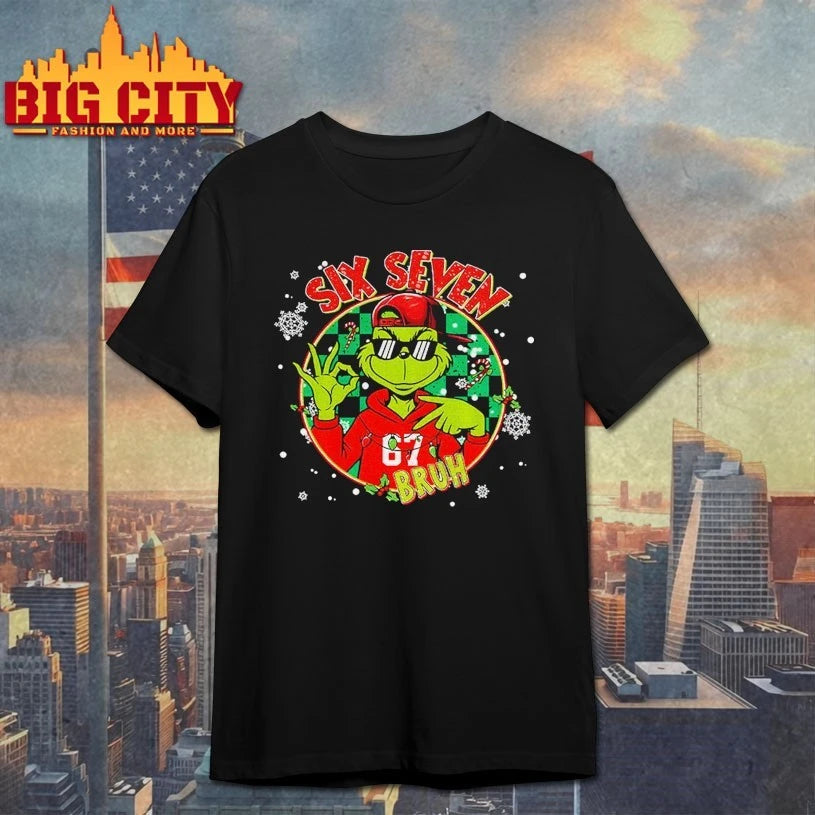 Bruh Six Seven 67 Santa Grinch Christmas shirt