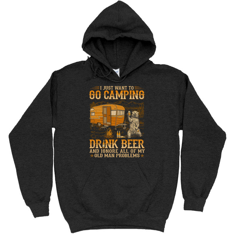 Camping Drink Beer Ignore Old Man Problems T-Shirt WDB614