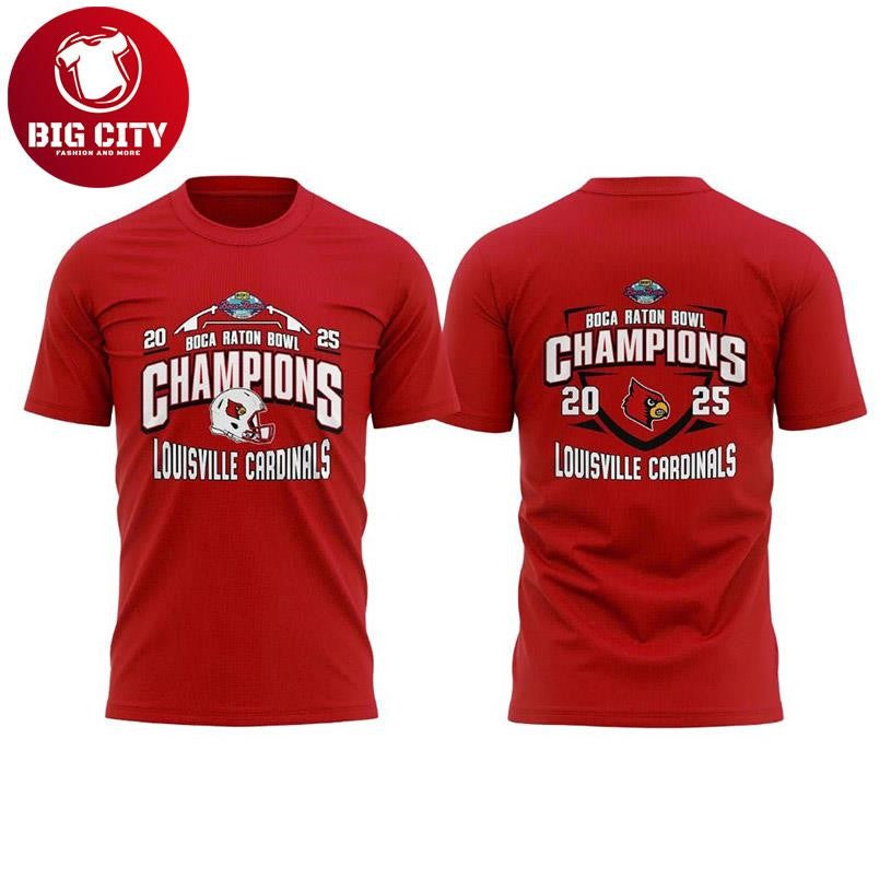 Cardinals 2025 Boca Raton Bowl Champions Two Sided Shirt