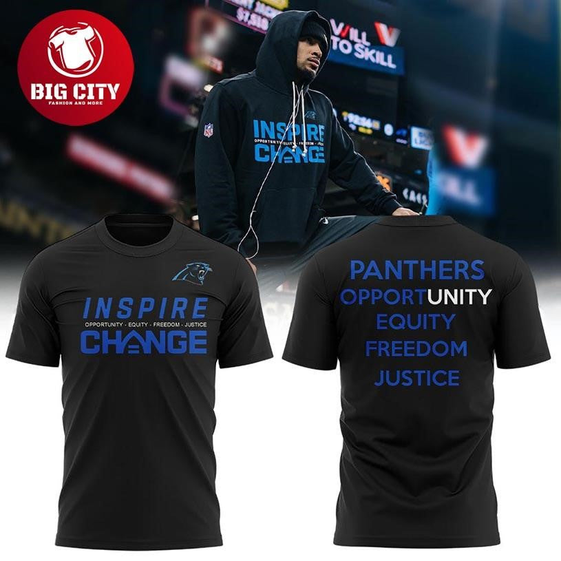 Carolina Panthers Inspire Change Freedom Justice 2025 Two Sided Shirt