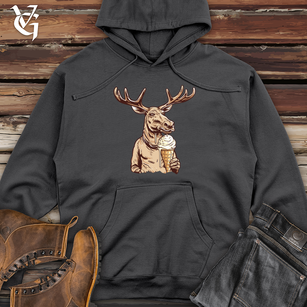 Antlered Ice Cream Balancer Midweight Hooded Sweatshirt