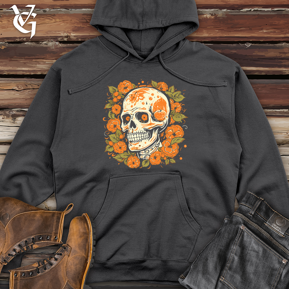 Vibrant Orange Artistry Midweight Hooded Sweatshirt