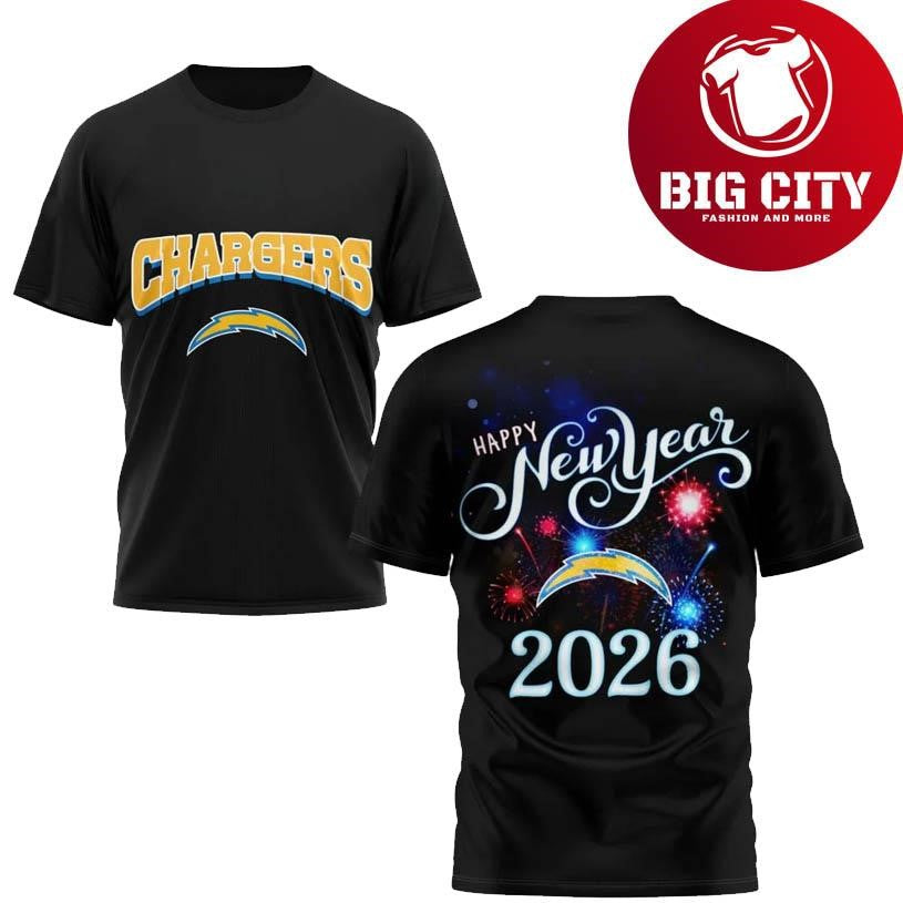 Chargers Happy New Year 2026 Two Sided Shirt