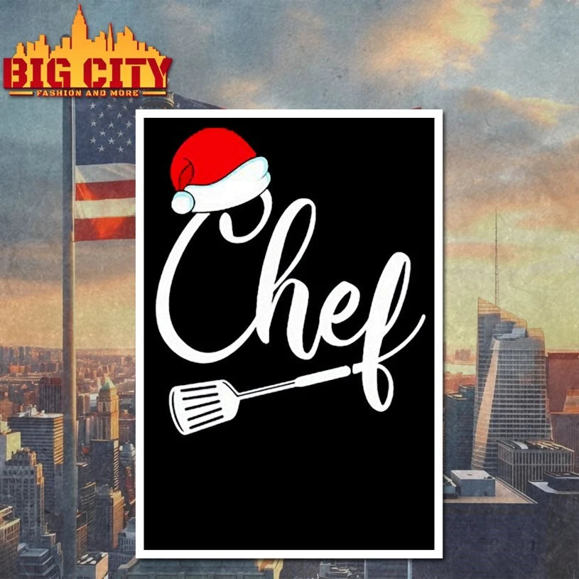 Chef Christmas Cook Hat santa shirt